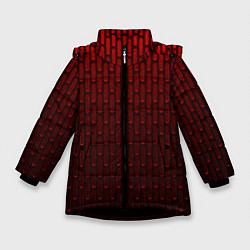 Куртка зимняя для девочки Текстура красный градиент, цвет: 3D-черный