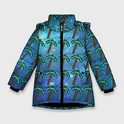 Куртка зимняя для девочки Майнкрафт Кирка, цвет: 3D-черный