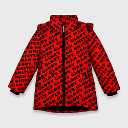 Куртка зимняя для девочки Манчестер Юнайтед Glory Glory, цвет: 3D-черный