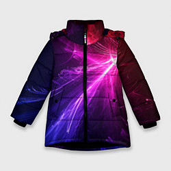 Куртка зимняя для девочки Вихрь темной энергии, цвет: 3D-черный