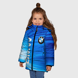 Куртка зимняя для девочки BMW, цвет: 3D-светло-серый — фото 2