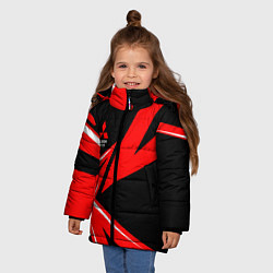 Куртка зимняя для девочки Mitsubishi ФОРМА, цвет: 3D-черный — фото 2