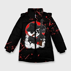 Куртка зимняя для девочки Панда Мафиози, цвет: 3D-черный