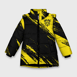 Куртка зимняя для девочки Borussia, цвет: 3D-черный