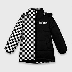 Куртка зимняя для девочки NASA, цвет: 3D-черный