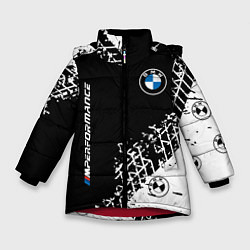 Куртка зимняя для девочки BMW БМВ, цвет: 3D-красный