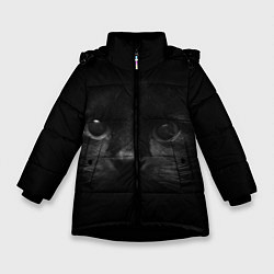 Куртка зимняя для девочки Чёрный кот, цвет: 3D-черный