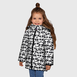 Куртка зимняя для девочки ПАНДЫ, цвет: 3D-черный — фото 2