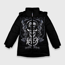 Куртка зимняя для девочки Slayer, цвет: 3D-черный