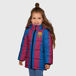 Куртка зимняя для девочки FC Barcelona 2021, цвет: 3D-черный — фото 2