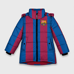 Куртка зимняя для девочки FC Barcelona 2021, цвет: 3D-красный