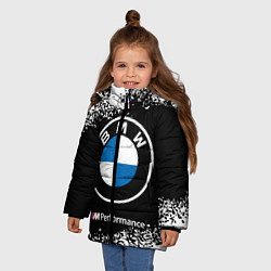Куртка зимняя для девочки BMW БМВ, цвет: 3D-светло-серый — фото 2