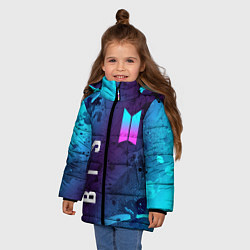Куртка зимняя для девочки BTS БТС, цвет: 3D-черный — фото 2