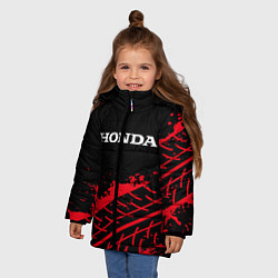 Куртка зимняя для девочки HONDA ХОНДА, цвет: 3D-черный — фото 2