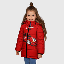 Куртка зимняя для девочки Mitsubishi Lancer Evolution VI, цвет: 3D-красный — фото 2