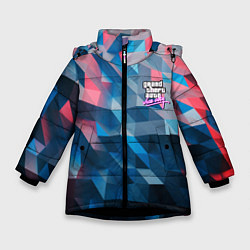 Куртка зимняя для девочки GTA S, цвет: 3D-черный