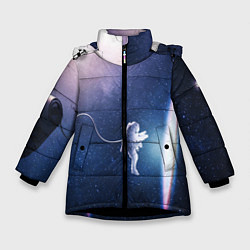 Куртка зимняя для девочки В КОСМОСЕ D, цвет: 3D-черный