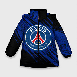 Куртка зимняя для девочки ПСЖ, цвет: 3D-черный