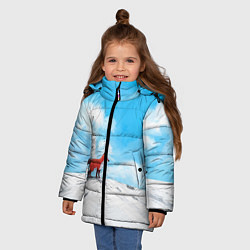 Куртка зимняя для девочки Лиса и небеса, цвет: 3D-черный — фото 2
