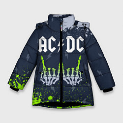 Куртка зимняя для девочки AC DС, цвет: 3D-черный