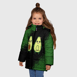 Куртка зимняя для девочки Авокадо, цвет: 3D-черный — фото 2