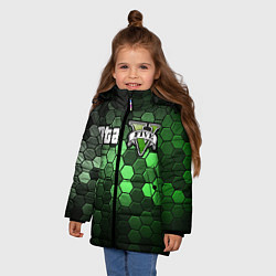 Куртка зимняя для девочки GTA 5 ГТА 5, цвет: 3D-светло-серый — фото 2