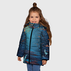 Куртка зимняя для девочки Forest, цвет: 3D-черный — фото 2