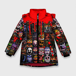 Куртка зимняя для девочки Five Nights At Freddys, цвет: 3D-красный