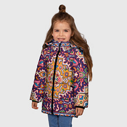 Куртка зимняя для девочки Ковер, цвет: 3D-светло-серый — фото 2