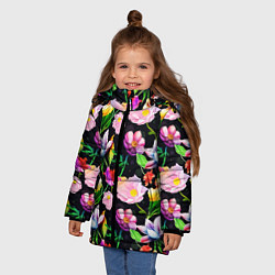 Куртка зимняя для девочки Разноцветие, цвет: 3D-красный — фото 2