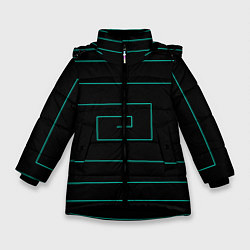 Куртка зимняя для девочки Геометрия нарушена, цвет: 3D-черный