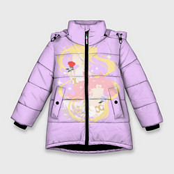 Куртка зимняя для девочки Сейлор Мун и Чиби Мун, цвет: 3D-черный