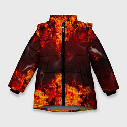 Куртка зимняя для девочки Огонь, цвет: 3D-светло-серый