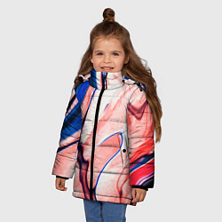 Куртка зимняя для девочки Fluid art, цвет: 3D-черный — фото 2