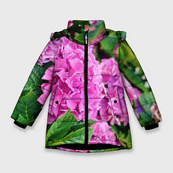Куртка зимняя для девочки Гортензия, цвет: 3D-черный