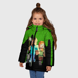Куртка зимняя для девочки Minecraft, цвет: 3D-черный — фото 2