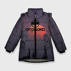Куртка зимняя для девочки Cyberpunk 2077 - Arasaka, цвет: 3D-светло-серый