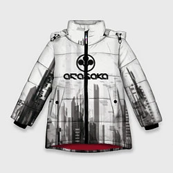 Куртка зимняя для девочки Cyberpunk 2077 Arasaka, цвет: 3D-красный