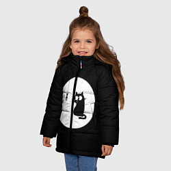 Куртка зимняя для девочки Ночная охота, цвет: 3D-черный — фото 2