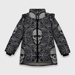 Куртка зимняя для девочки Skulls, цвет: 3D-светло-серый