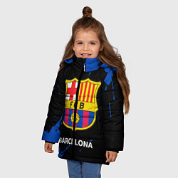 Куртка зимняя для девочки BARCELONA БАРСЕЛОНА, цвет: 3D-черный — фото 2