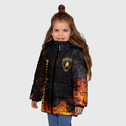 Куртка зимняя для девочки LAMBORGHINI, цвет: 3D-черный — фото 2