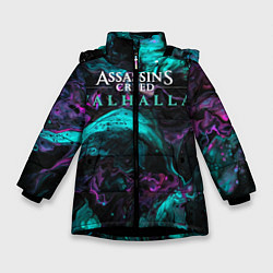 Куртка зимняя для девочки Assassins Creed Valhalla, цвет: 3D-черный