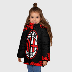 Куртка зимняя для девочки AC MILAN МИЛАН, цвет: 3D-черный — фото 2