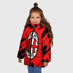 Куртка зимняя для девочки AC MILAN МИЛАН, цвет: 3D-черный — фото 2