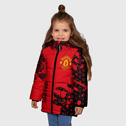 Куртка зимняя для девочки MANCHESTER UNITED, цвет: 3D-черный — фото 2