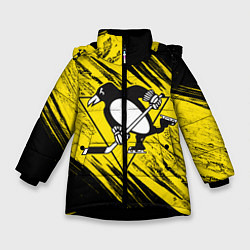 Куртка зимняя для девочки Pittsburgh Penguins Sport, цвет: 3D-черный