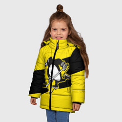 Куртка зимняя для девочки Питтсбург Пингвинз, цвет: 3D-светло-серый — фото 2