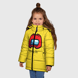 Куртка зимняя для девочки Among UsLoGo, цвет: 3D-черный — фото 2