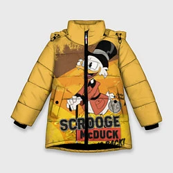 Куртка зимняя для девочки Scrooge McDuck is back!, цвет: 3D-черный
